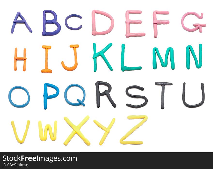 Color clay font a to z hand writing style