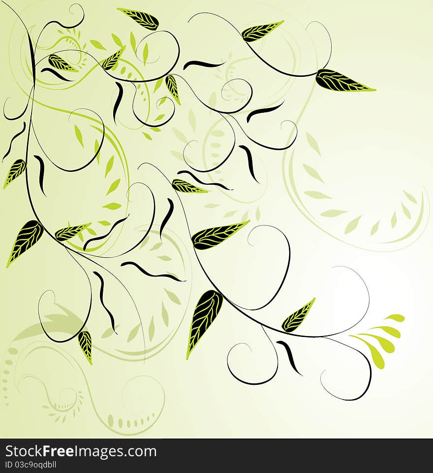 Abstract green floral background