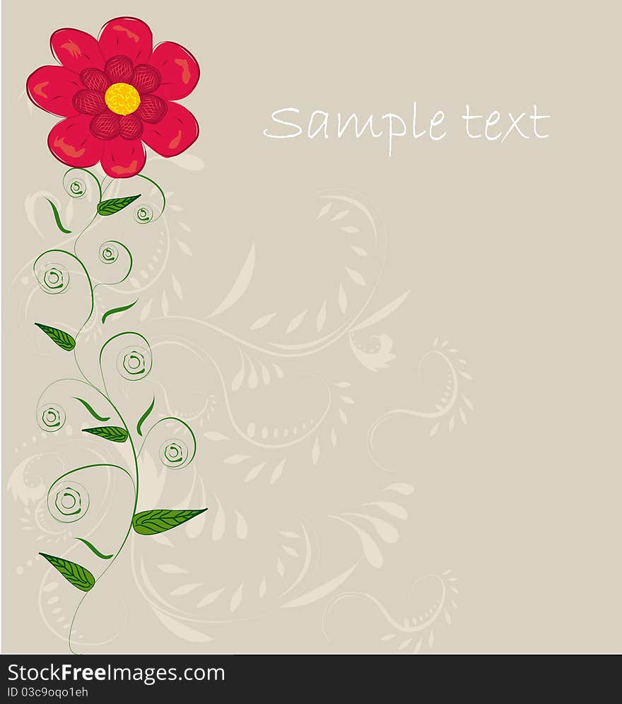 Gift card. Floral design background