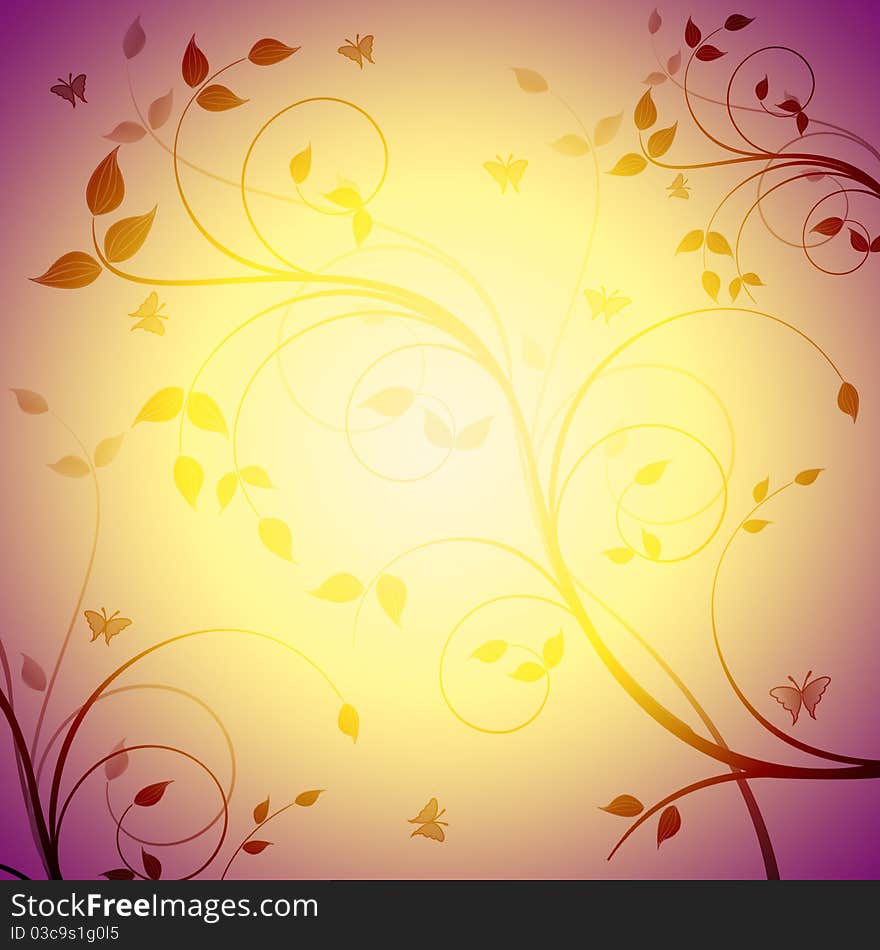 Illustration of abstract background with branches