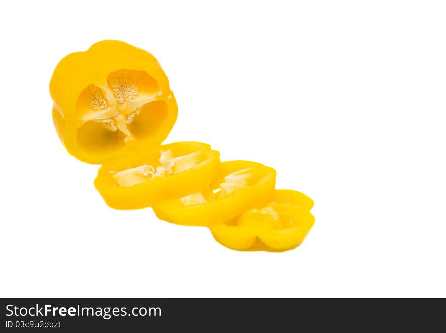 Fresh pepper on white background