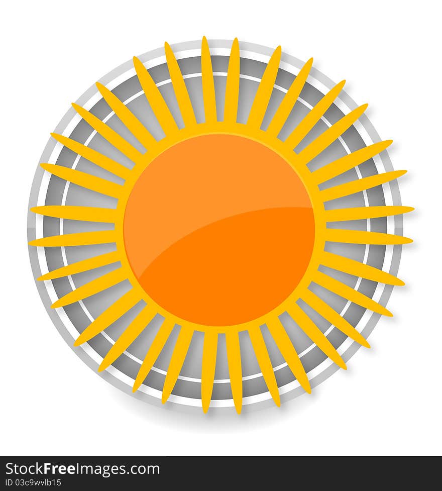 Yellow sun sign