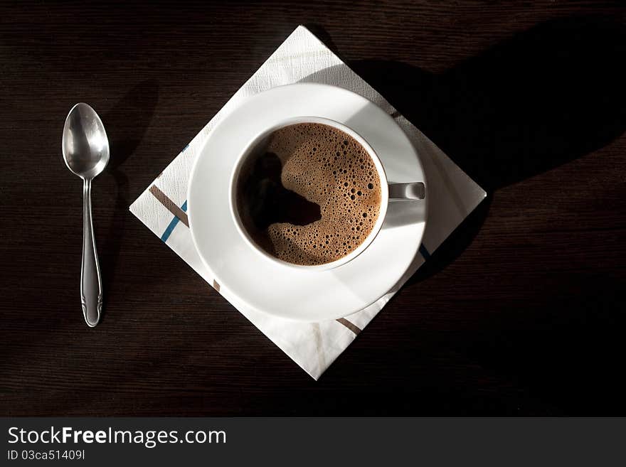 Cup of coffee, top view