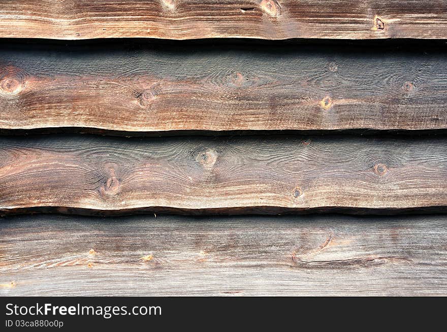 A wood wall of a old Scandinavian house in Norway,