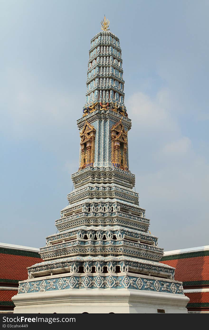 Blue pagoda at Grand Palace, the major tourism attraction in Bangkok, Thailand. Blue pagoda at Grand Palace, the major tourism attraction in Bangkok, Thailand