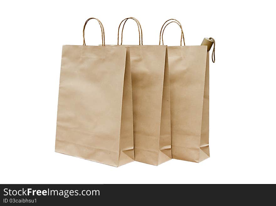 Paper bags isolated on white background