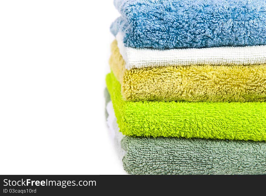 Pile of clean colored towels