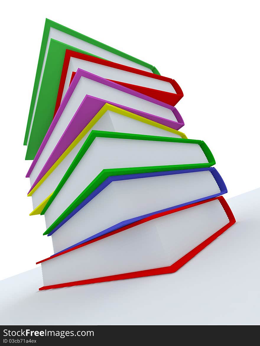 Stack of coloured books