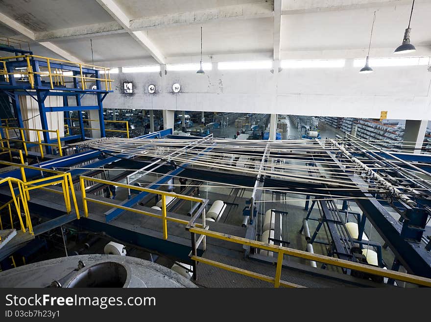 Yarn dyeing machine at a textile mill.