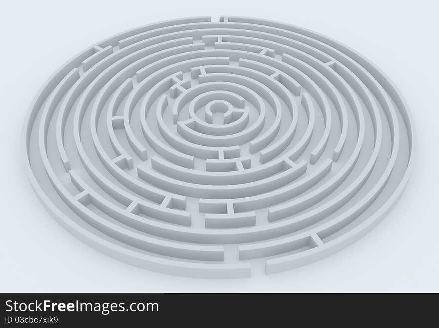 Round maze on white surface