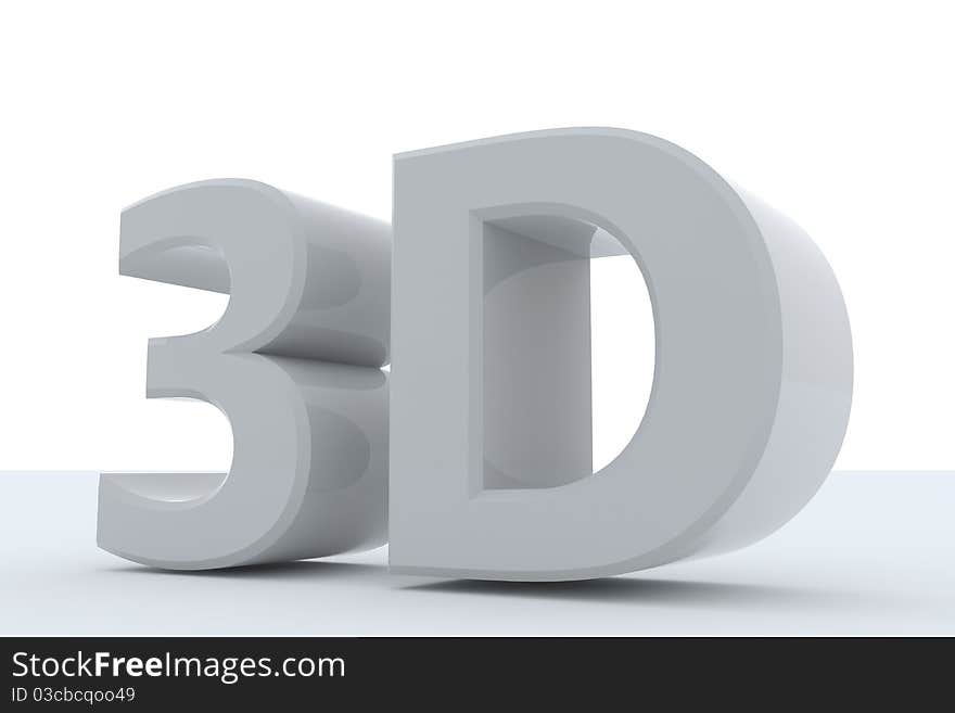 White glossy 3D word