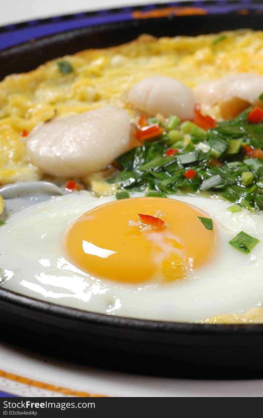 Iron plate fried eggs