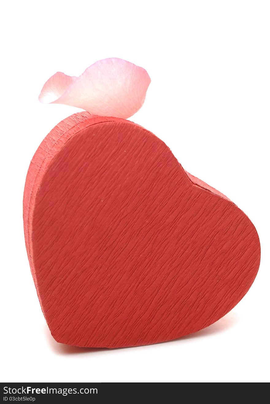 Red Heart-shaped Gift Box with Rose petal