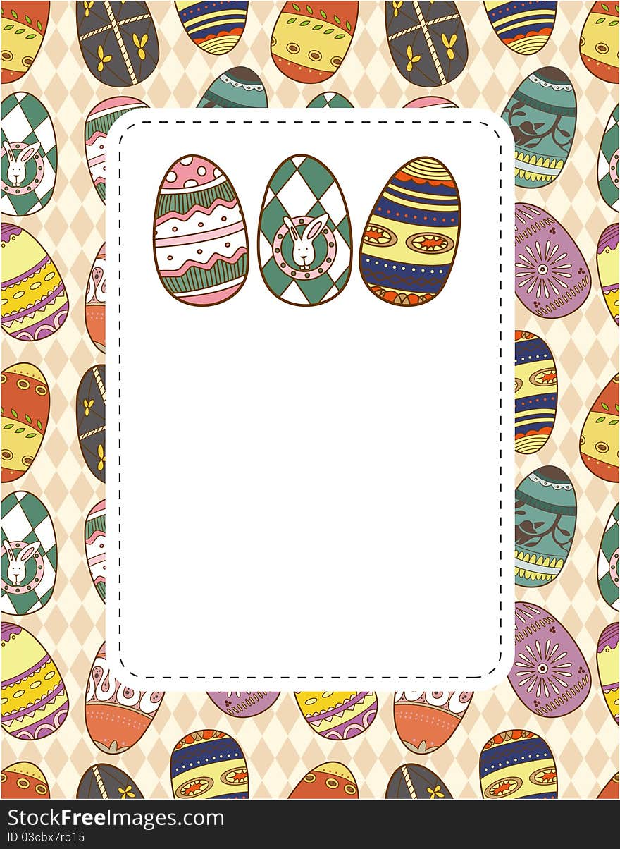 Easter egg card, drawing