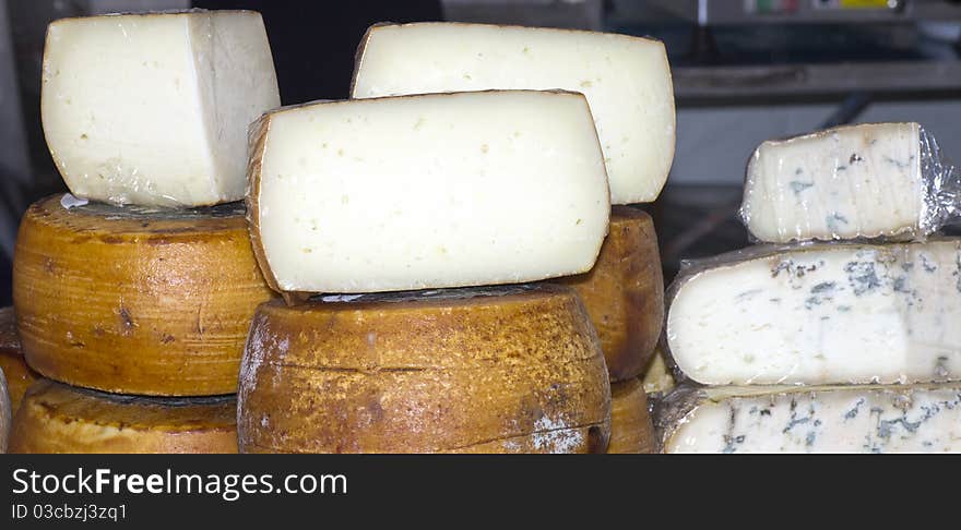 Wholes of good italian cheese