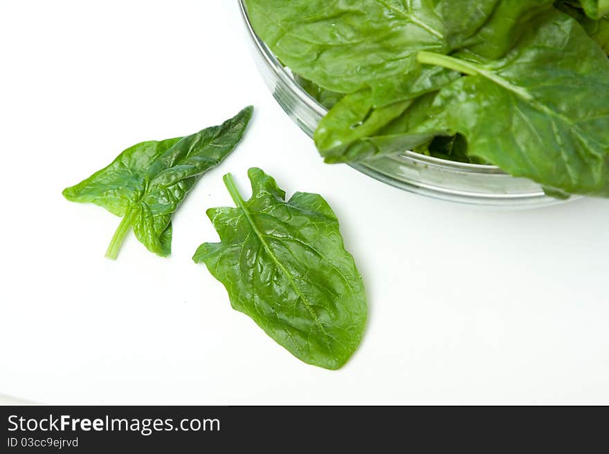 Spinach isolated on white background