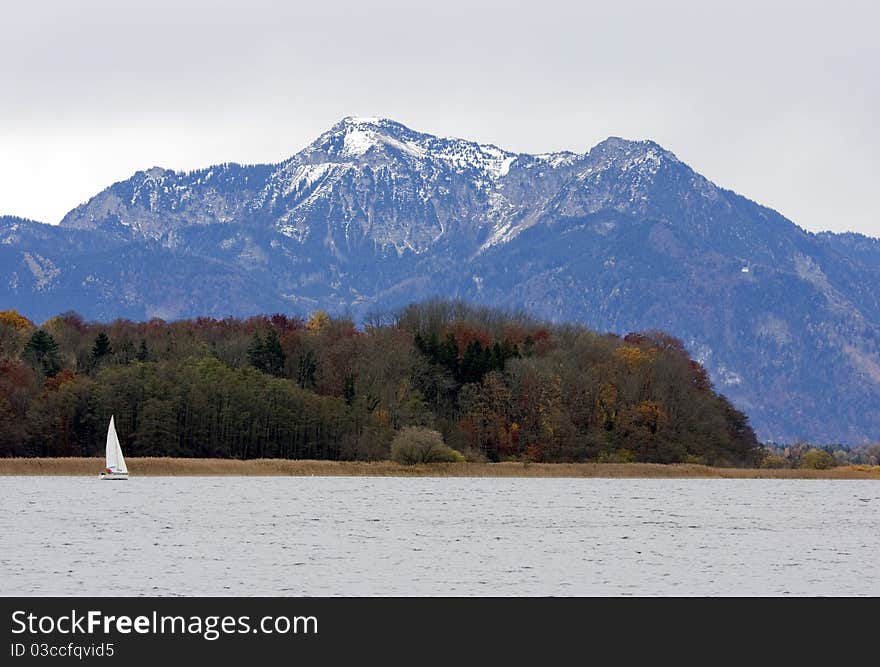 An island at Chiemsee lake in Germany