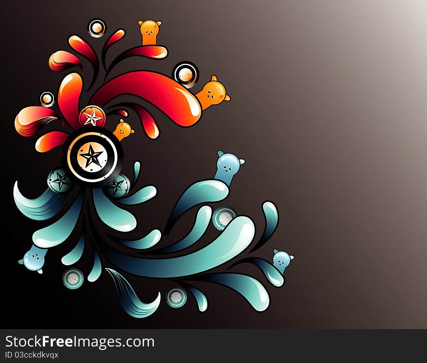 Background abstract color cartoon illustration. Background abstract color cartoon illustration