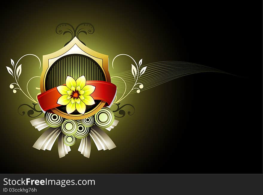 Background afantasy flower banner illustration