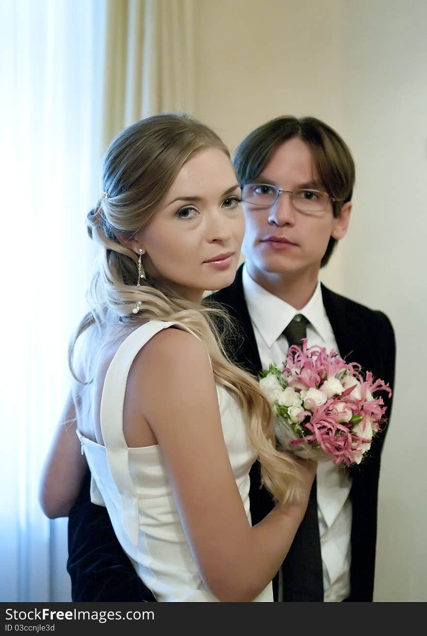 Portrait of the bride and groom