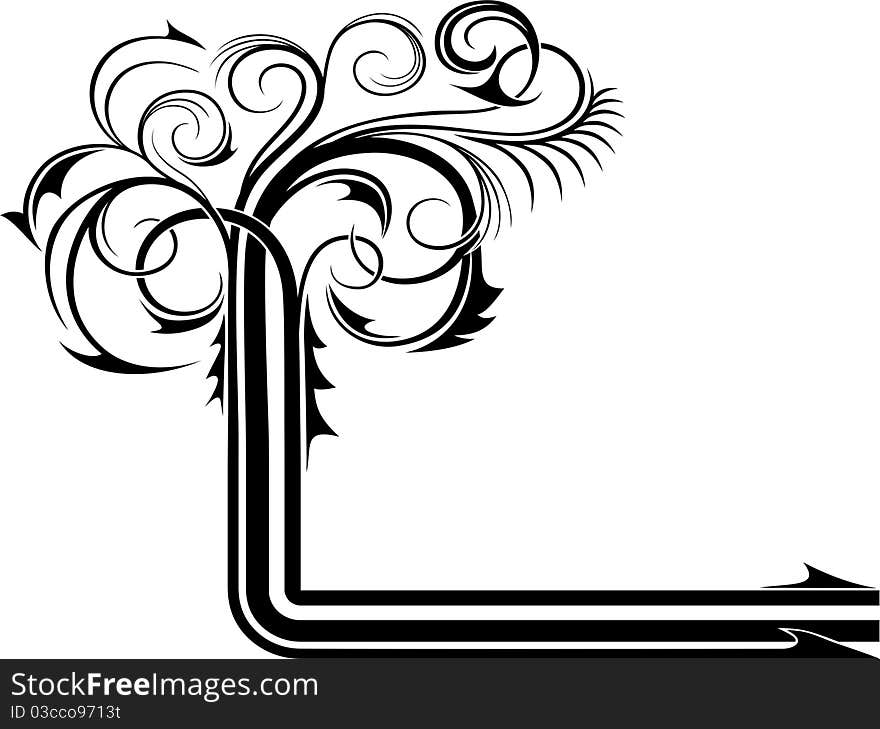 Abstract design of a background with a branchy ornament. Abstract design of a background with a branchy ornament.