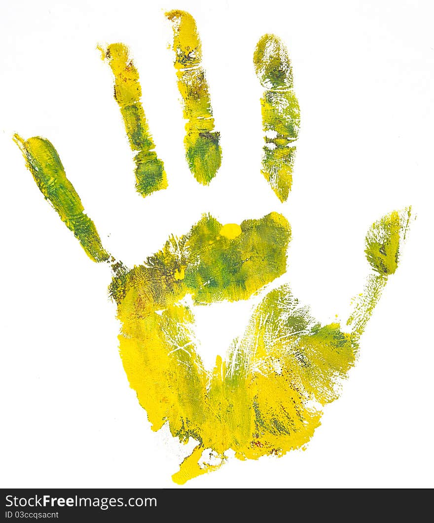 Handprint. White background