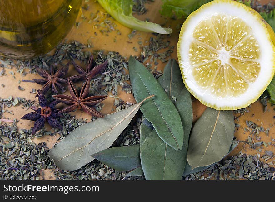 Italian seasonings and spices with lemon