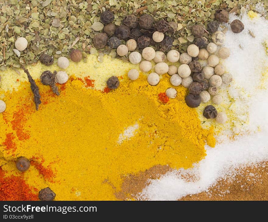 Different spices, colorful and macro. Different spices, colorful and macro