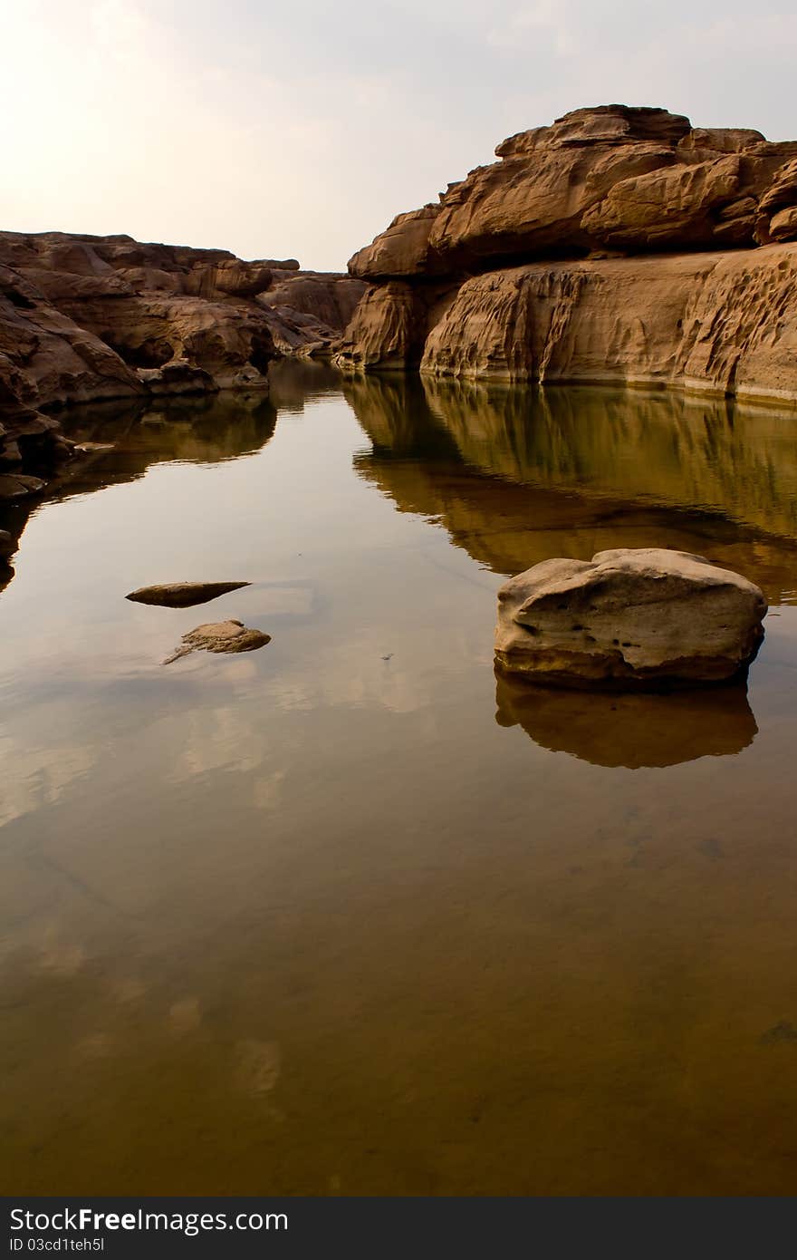 Small canyon in Maekong river, Ubonratchathani province, Thailand. Small canyon in Maekong river, Ubonratchathani province, Thailand