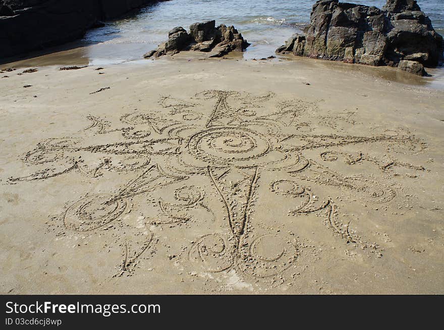 Drawing on the sand