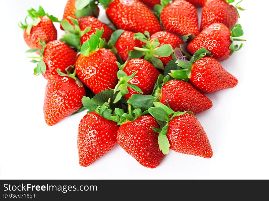 Bright juicy fresh strawberries