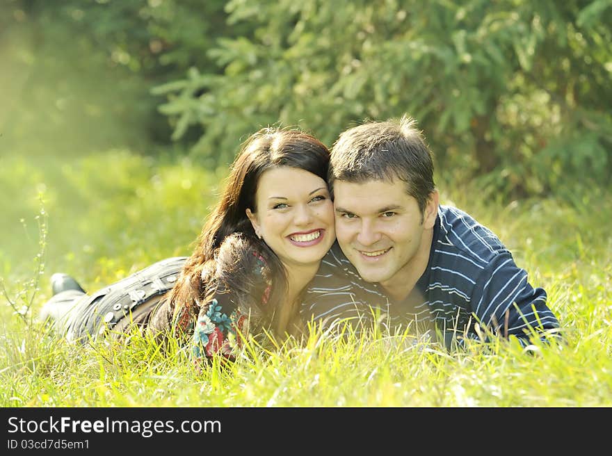 Young couple resting in the park