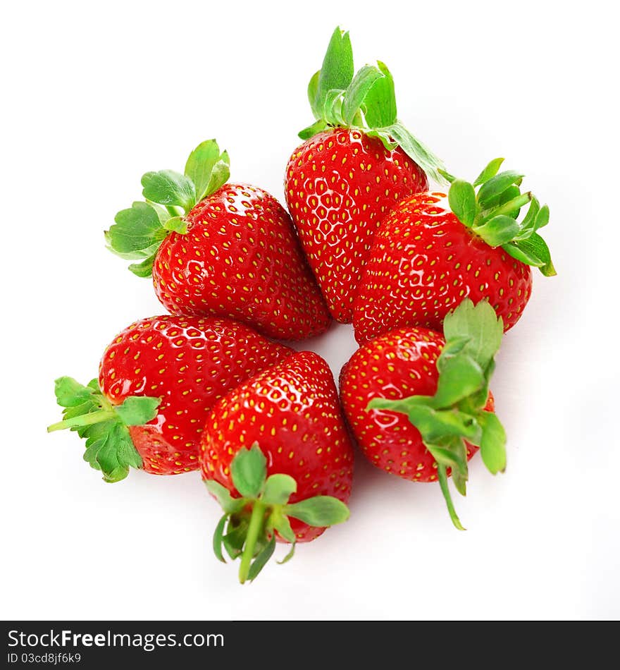 Bright juicy fresh strawberries