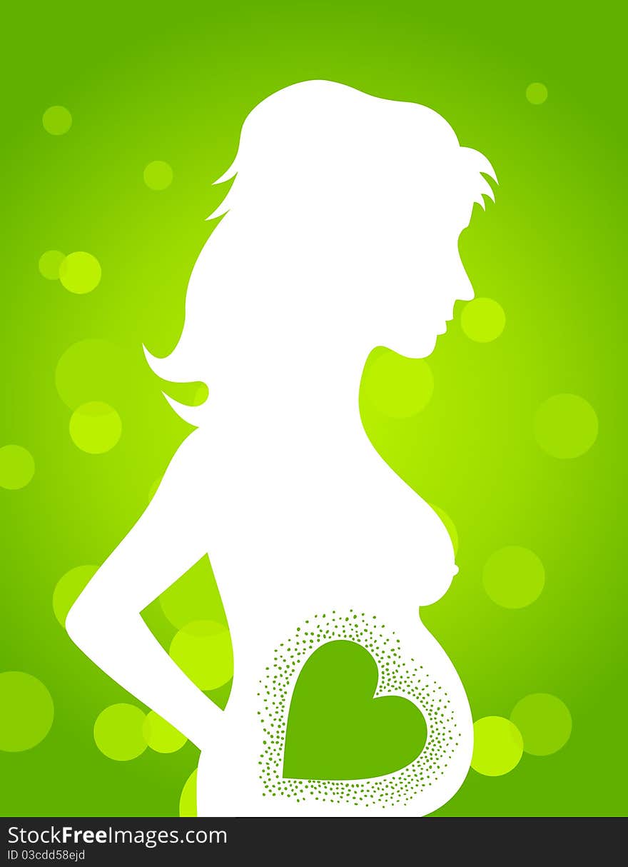 Silhouette of the pregnant girl against colours. A illustration. Silhouette of the pregnant girl against colours. A illustration