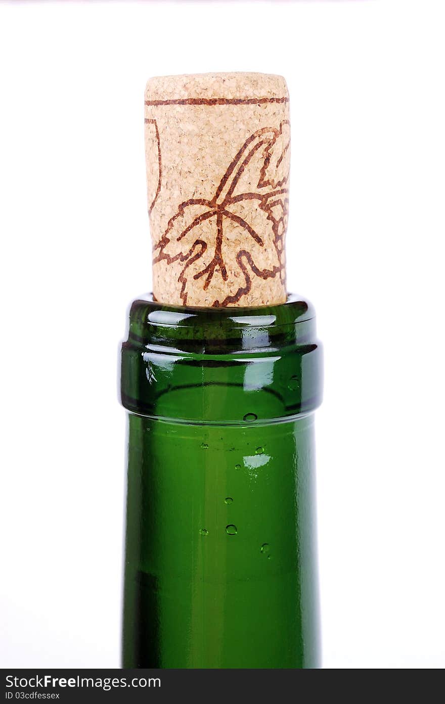 Bottle of wine on a white background