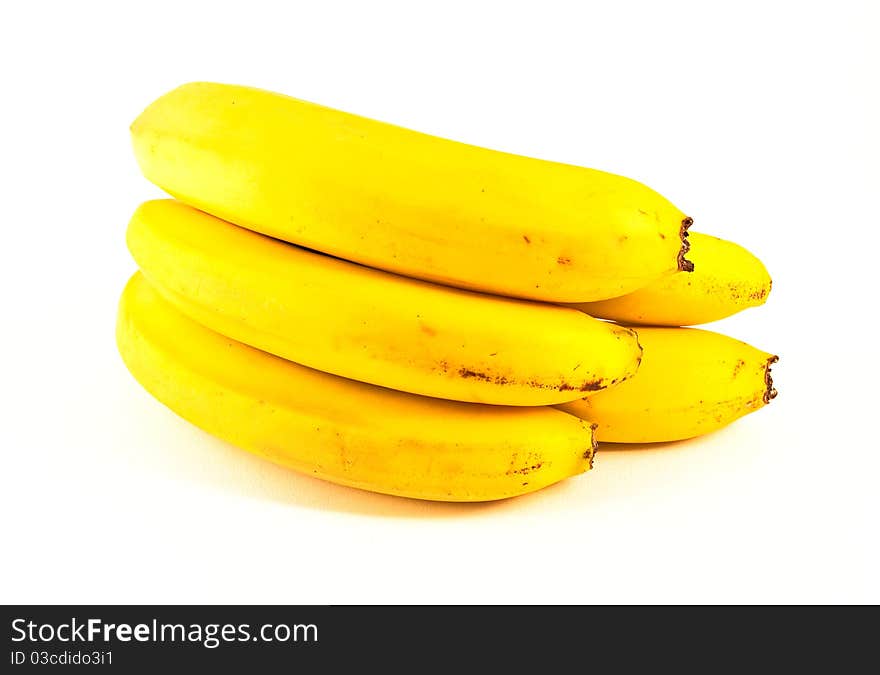 Fresh yellow bananas on white background. Fresh yellow bananas on white background.