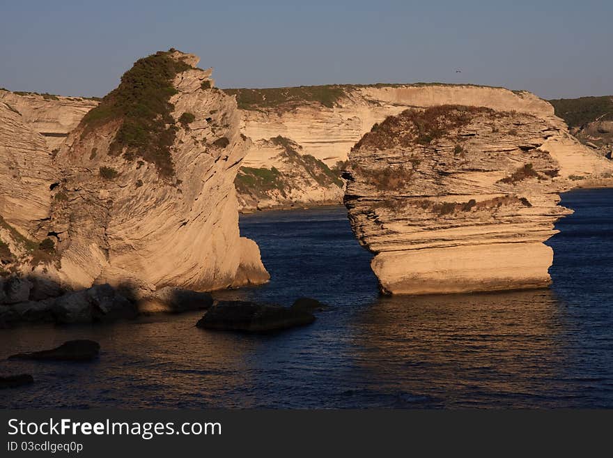 Cliff coast, Bonifacio, South Corsica