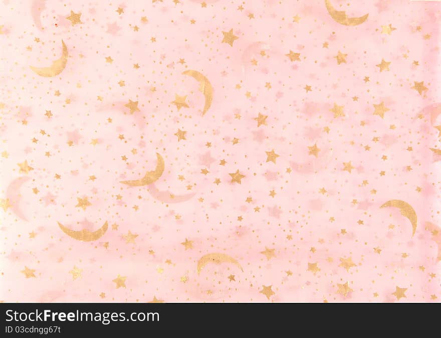 Pink and gold moon star texture