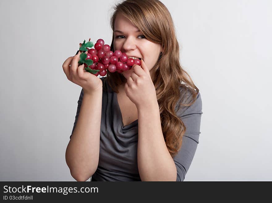 Girl  Eating Grapes