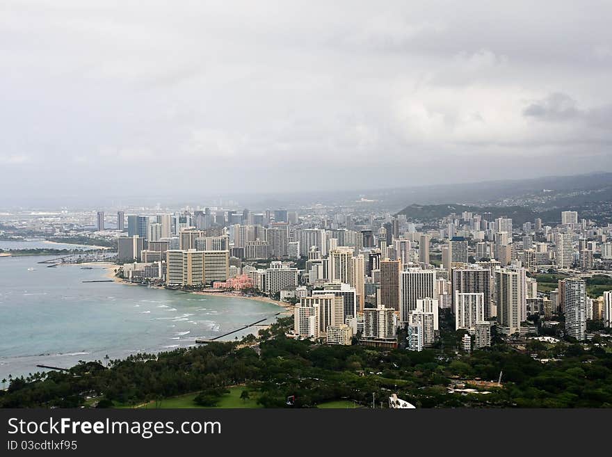 Landscape of Honolulu, Oahu, Hawaii