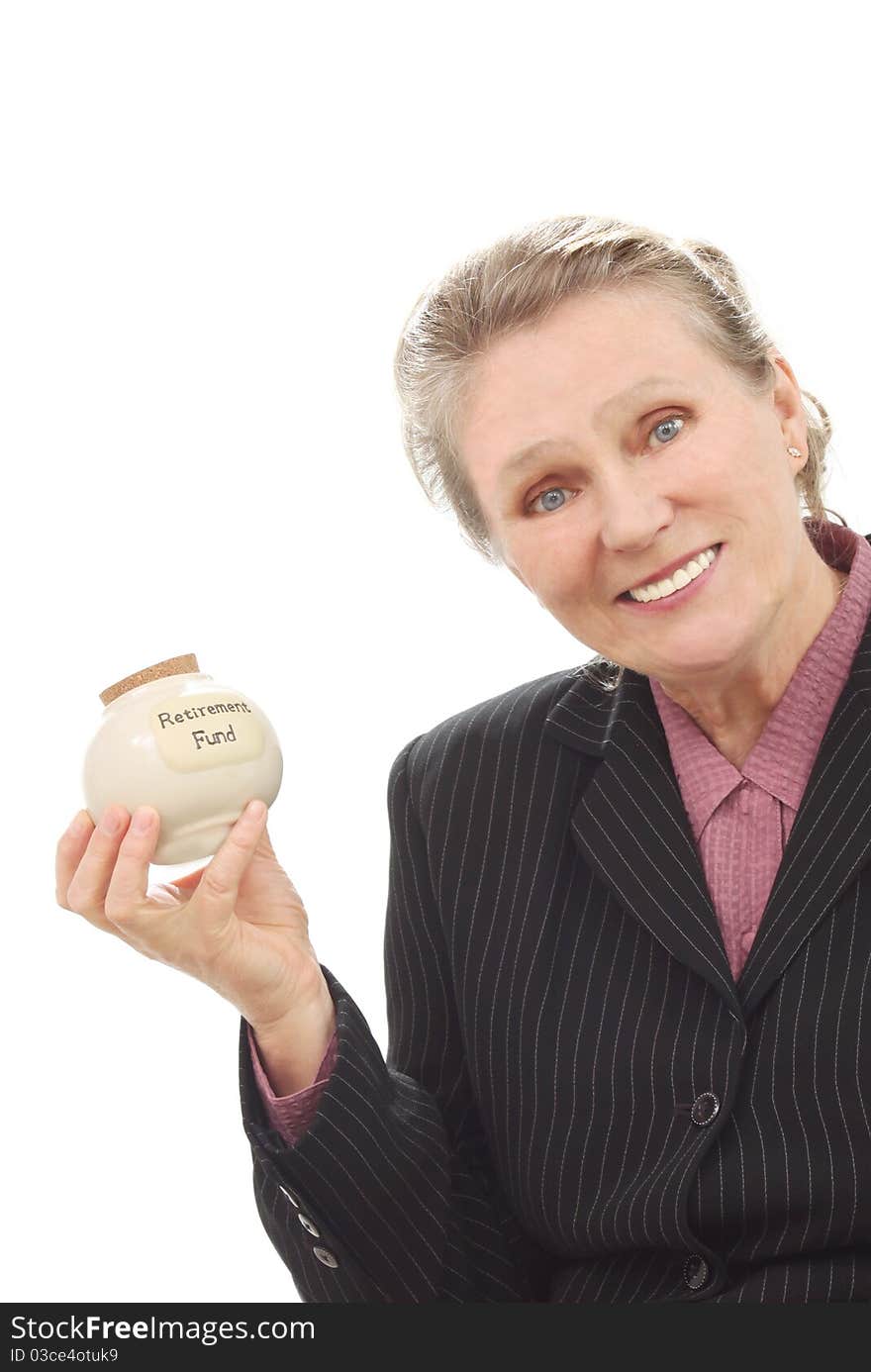 Woman with retirement fund