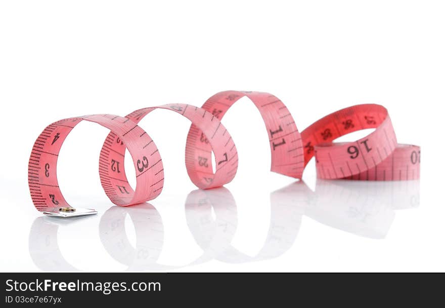 Measuring tape isolated on white background