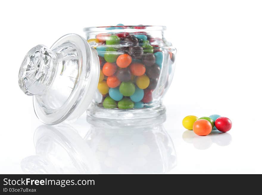 Colorful candies over white background. Colorful candies over white background