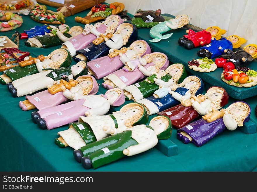 Various merchandise objects on sale at local county fair. Various merchandise objects on sale at local county fair.