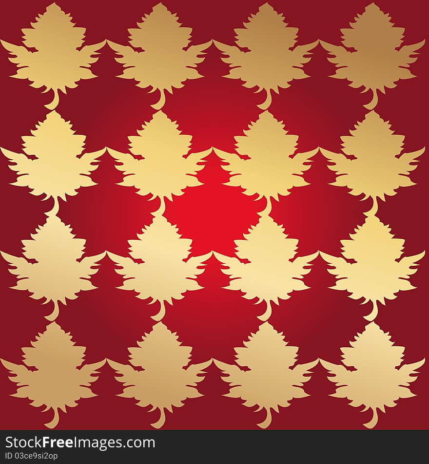 A background with repeated maple leave ornaments for different using or design. A background with repeated maple leave ornaments for different using or design