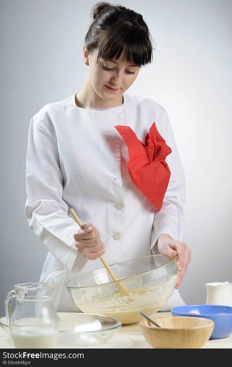 Woman cooking in kitchen