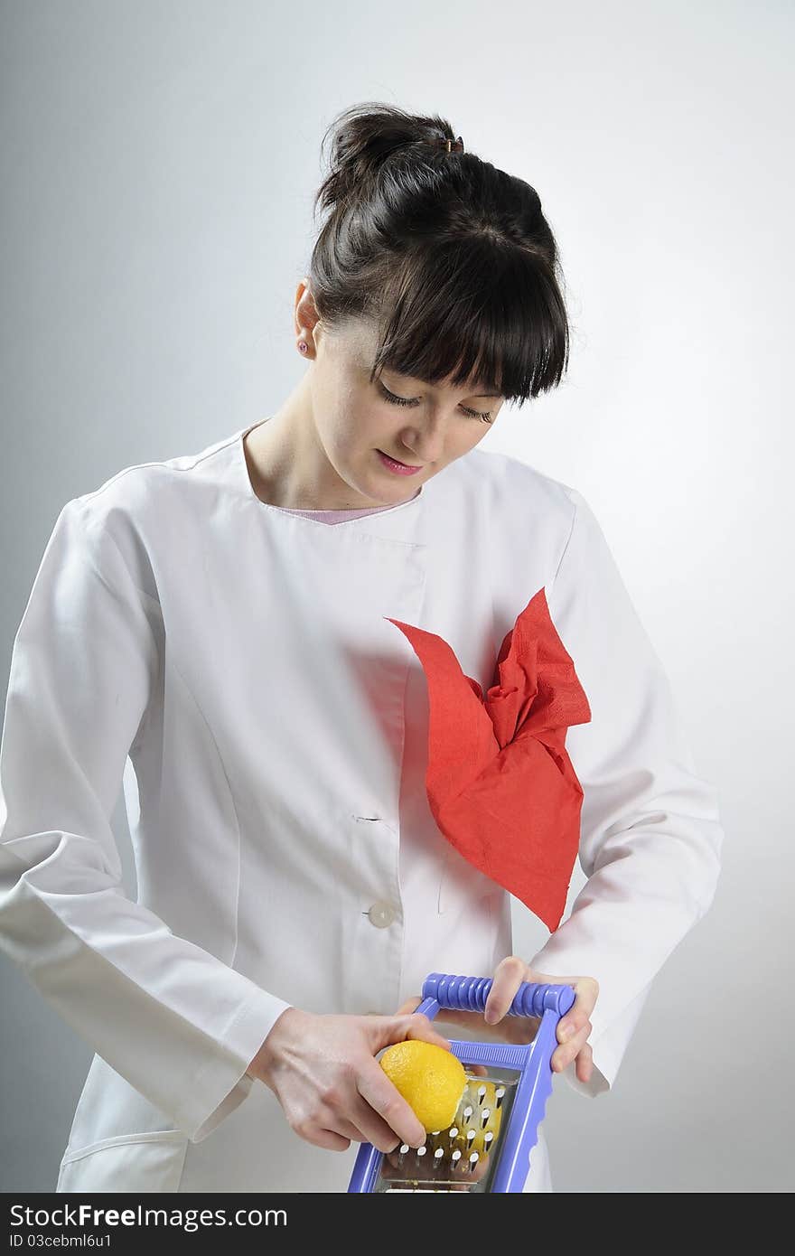 Female working in kitchen