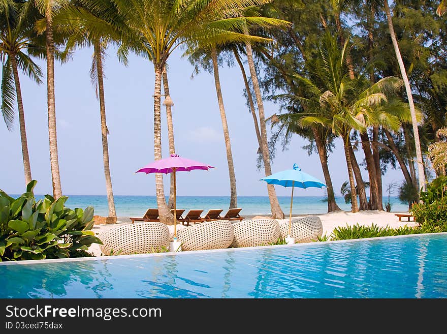 Swimming pool on the shore