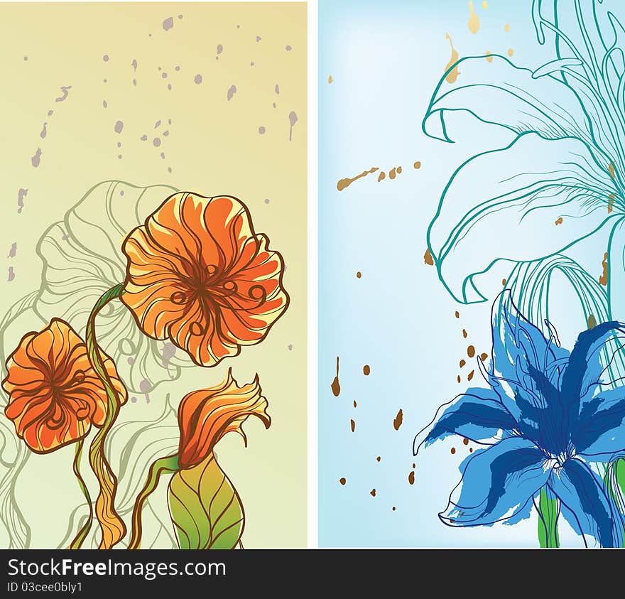 Two pictures with flowers