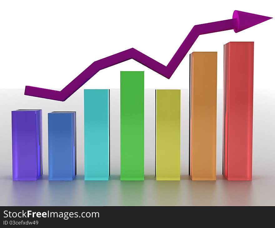 Schedule growth of colored boxes and the pink arrow №1. Schedule growth of colored boxes and the pink arrow №1